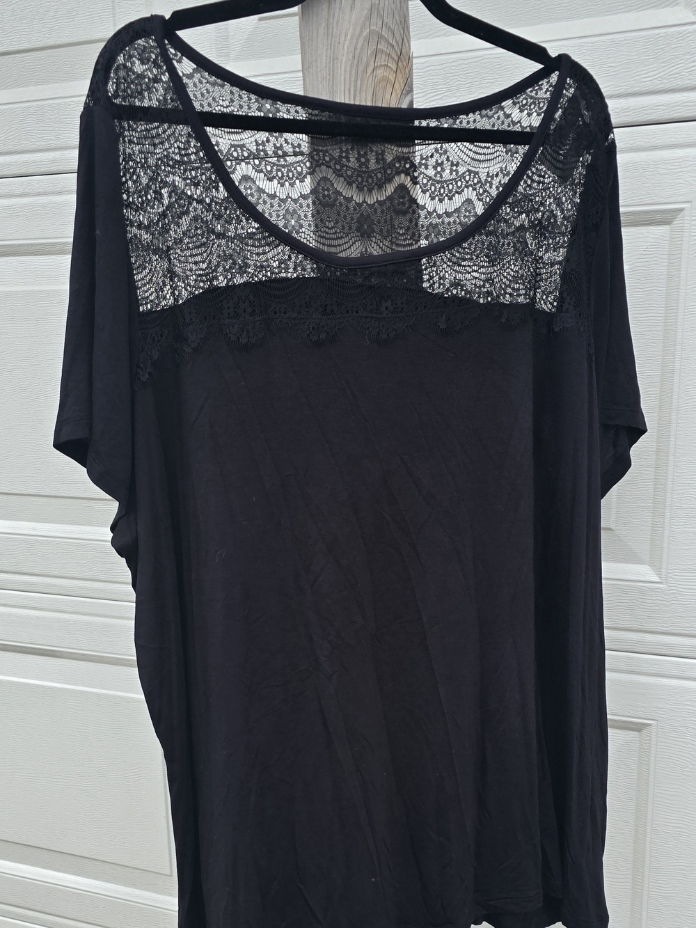 Lane Bryant Black Lace Top Blouse
